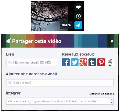 Partager vidéo viméo
